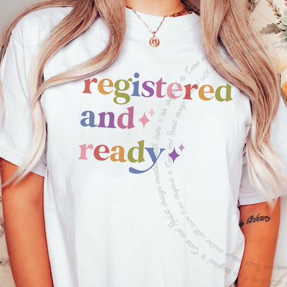 Registered and Ready Care & Resist rainbow tee