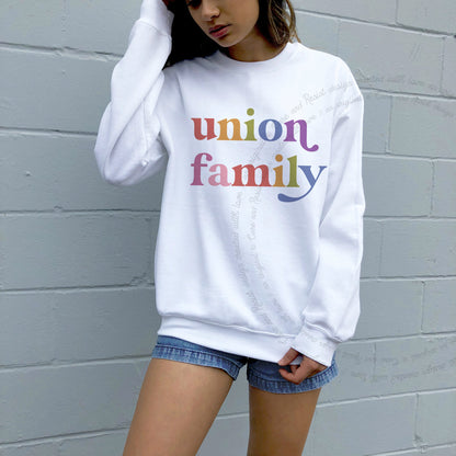 Union Family Care & Resist Gildan crewneck sweatshirt in White