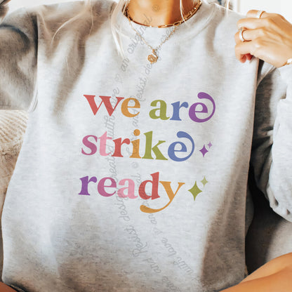 We are Strike Ready Care & Resist Gildan crewneck sweatshirt in Sport Grey
