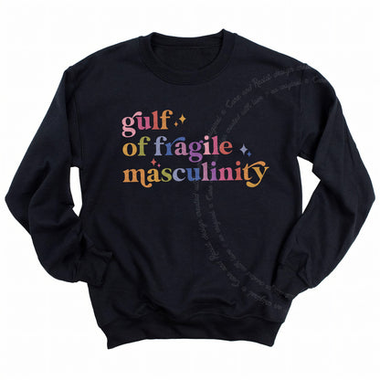 Gulf of Fragile Masculinity Care & Resist Gildan crewneck sweatshirt in Black