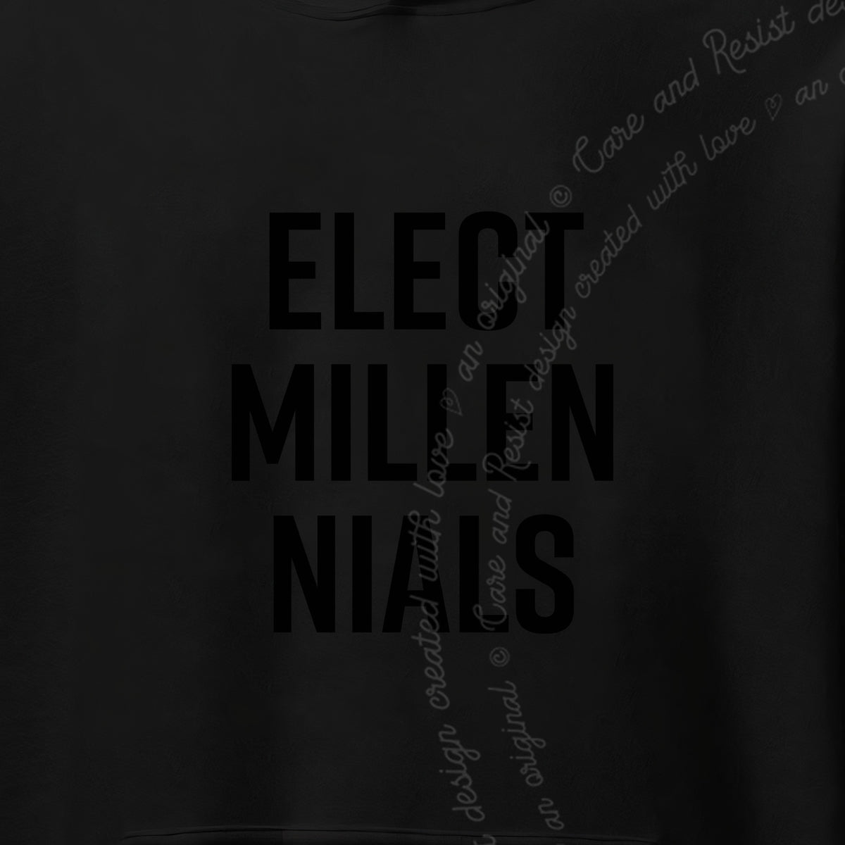 Elect Millennials Care & Resist Gildan hoodie in Black