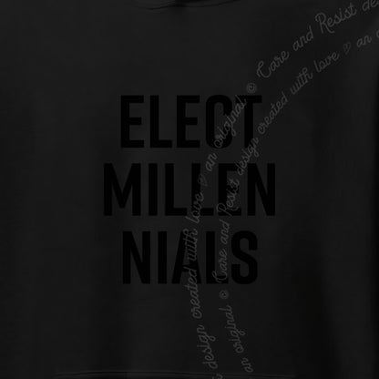 Elect Millennials Care & Resist Gildan hoodie in Black