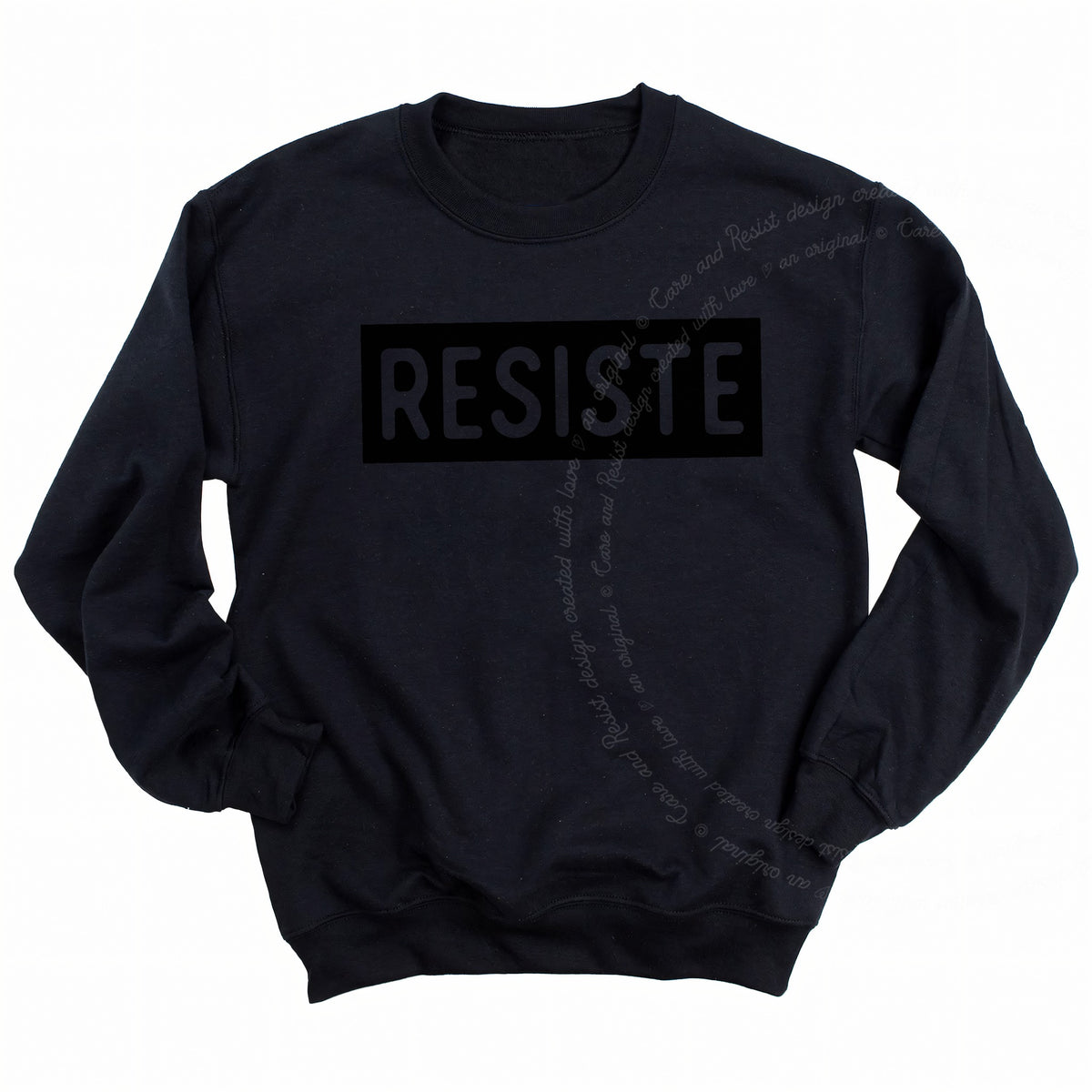 Resiste Care & Resist Gildan crewneck sweatshirt in Black