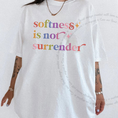 Softness is not Surrender Care & Resist rainbow Comfort Colors tee, White