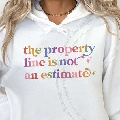The Property Line is not an Estimate Care & Resist Gildan hoodie in White