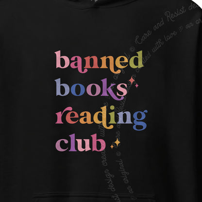 Banned Books Reading Club Care & Resist Gildan hoodie in Black
