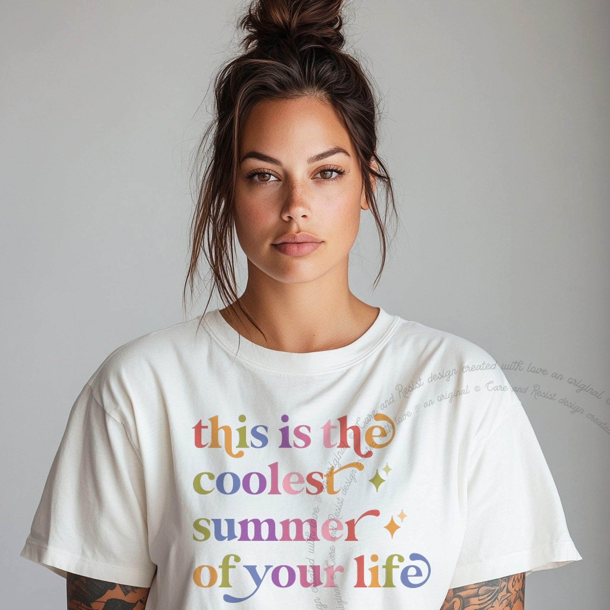 This is the Coolest Summer of Your Life Care & Resist rainbow Comfort Colors tee, White