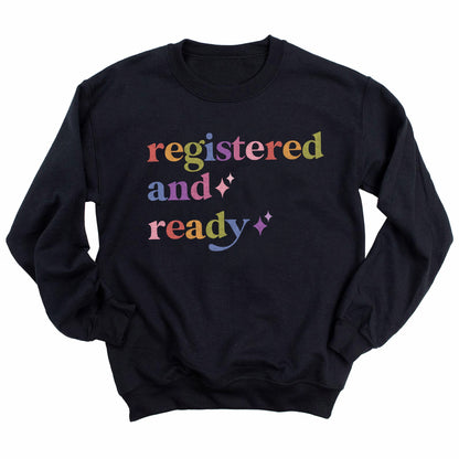 Registered and Ready Care & Resist Gildan crewneck sweatshirt in Black