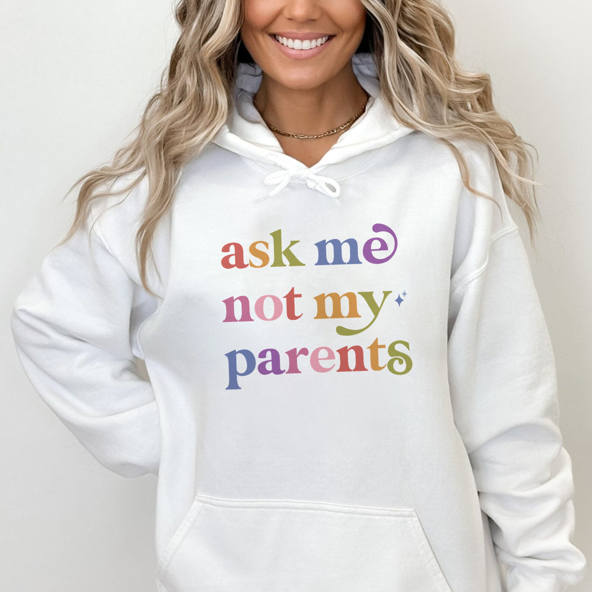 Ask Me not My Parents Care & Resist Gildan hoodie in White