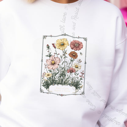Elect a Clown Expect a Circus Floral Care & Resist Gildan crewneck sweatshirt in White
