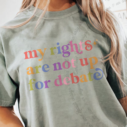 My Rights are not Up for Debate Care & Resist progressive t-shirt in Bay