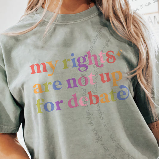 My Rights are not Up for Debate Care & Resist progressive t-shirt in Bay