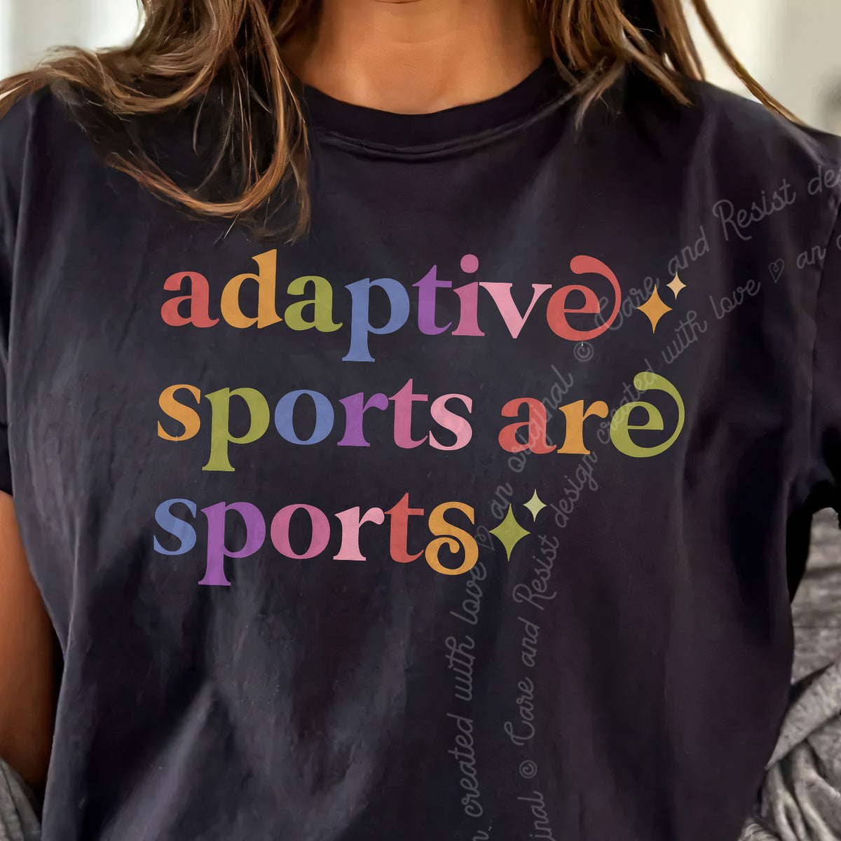 Adaptive Sports are Sports Care & Resist progressive t-shirt in Black