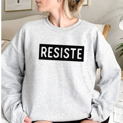 Resiste Care & Resist Gildan crewneck sweatshirt in Sport Grey