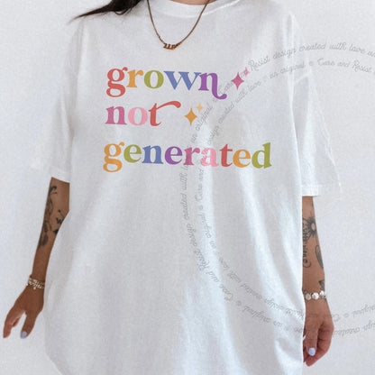 Grown not Generated Care & Resist rainbow Comfort Colors tee, White