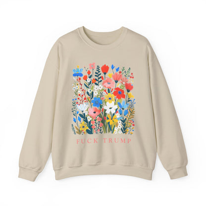 Fuck Trump Floral Sweatshirt