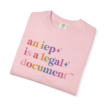 An Iep is a Legal Document Care & Resist rainbow Comfort Colors tee
