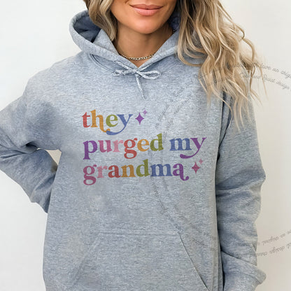 They Purged My Grandma Care & Resist Gildan hoodie in Sport Grey