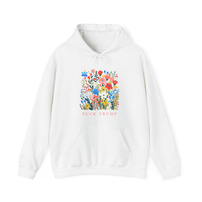 Fuck Trump Floral Hoodie