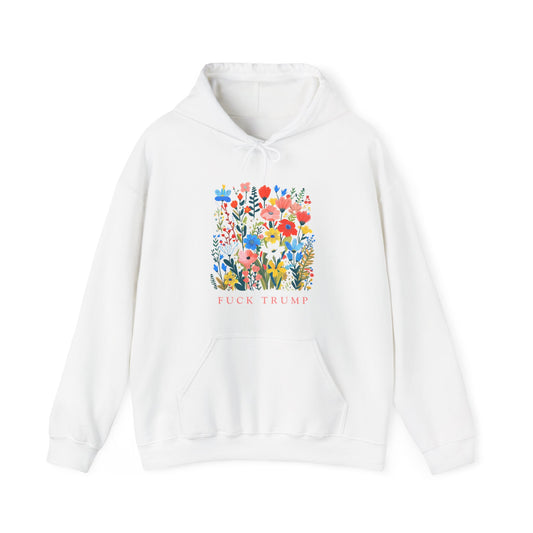 Fuck Trump Floral Hoodie