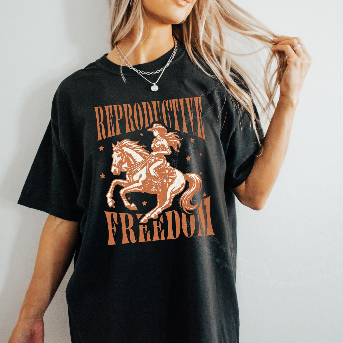 Reproductive Freedom Care & Resist progressive t-shirt in Black