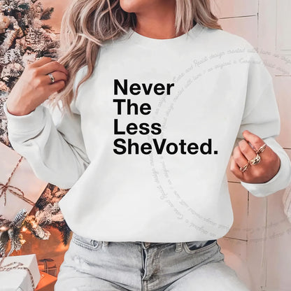 Nevertheless She Voted Care & Resist Gildan crewneck sweatshirt in White