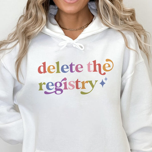 Delete the Registry Care & Resist Gildan hoodie in White