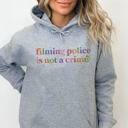 Filming Police is not a Crime Care & Resist Gildan hoodie in Sport Grey