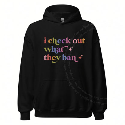 I Check Out What They Ban Care & Resist Gildan hoodie in Black