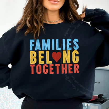 Families Belong Together Care & Resist Gildan crewneck sweatshirt in Black