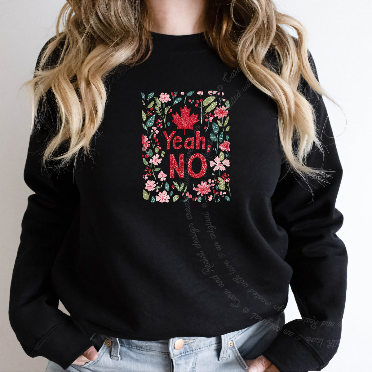 Yeah, No Care & Resist Gildan crewneck sweatshirt in Black