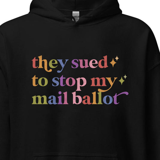 They Sued to Stop My Mail Ballot Care & Resist Gildan hoodie in Black