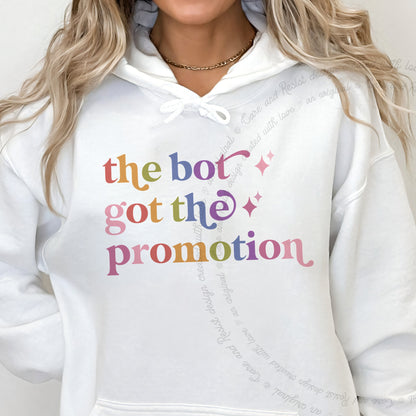 The Bot Got the Promotion Care & Resist Gildan hoodie in White