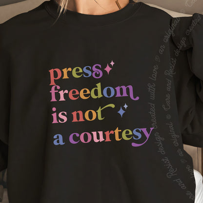 Press Freedom is not a Courtesy Care & Resist Gildan crewneck sweatshirt in Black
