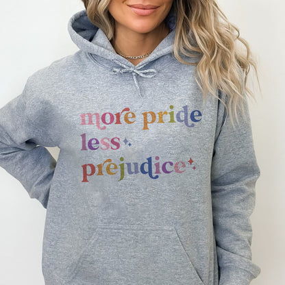 More Pride Less Prejudice Care & Resist Gildan hoodie in Sport Grey