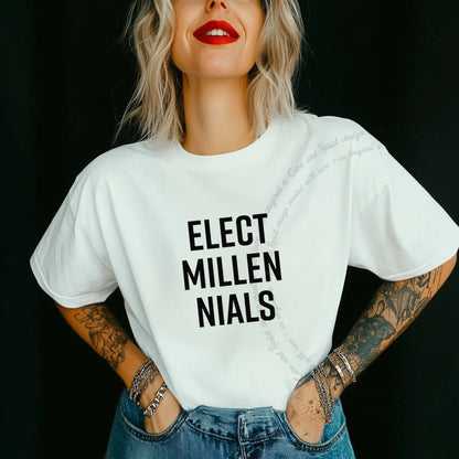 Elect Millennials Care & Resist progressive t-shirt in White