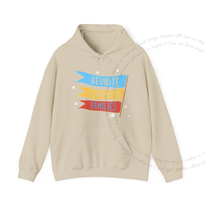 Reunite Separated Families Care & Resist Gildan hoodie in Sand