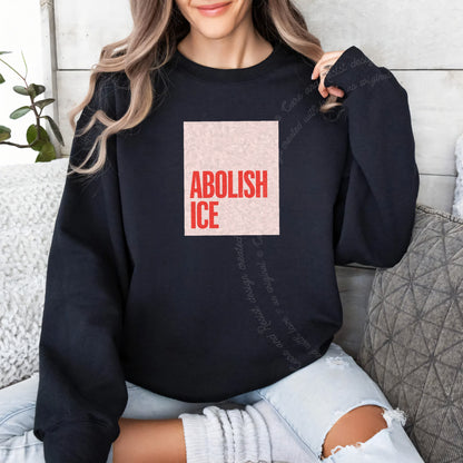 Abolish ICE Care & Resist Gildan crewneck sweatshirt in Black