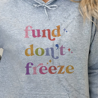 Fund Don't Freeze Care & Resist Gildan hoodie in Sport Grey