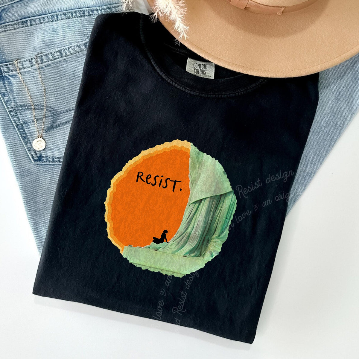 Resist Care & Resist progressive t-shirt in Black