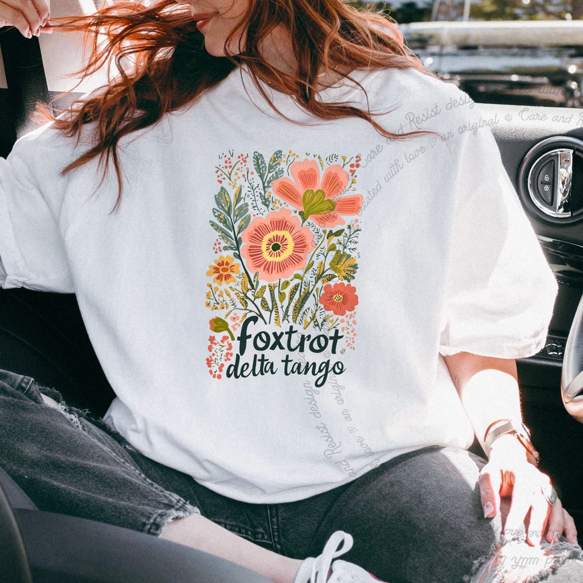 Foxtrot Delta Tango Care & Resist progressive t-shirt in White
