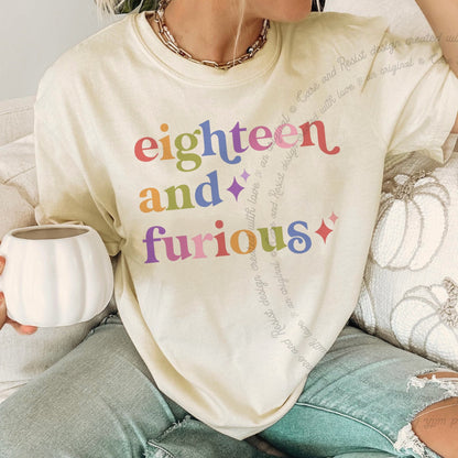 Eighteen and Furious Care & Resist progressive t-shirt in Ivory