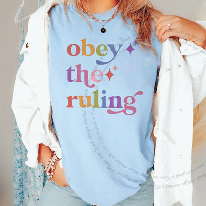 Obey the Ruling Care & Resist rainbow tee
