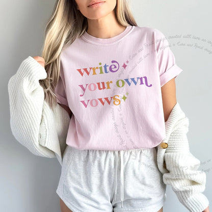 Write Your Own Vows Care & Resist progressive t-shirt in Blossom