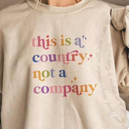 This Is a Country Not a Company Care & Resist Gildan crewneck sweatshirt in Sand
