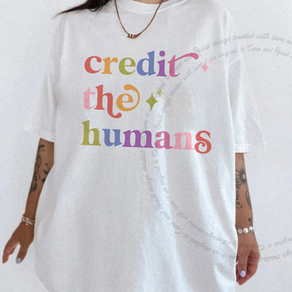 Credit the Humans Care & Resist rainbow Comfort Colors tee, White