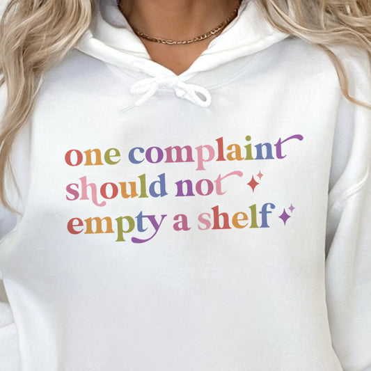 One Complaint Should not Empty a Shelf Care & Resist Gildan hoodie in White