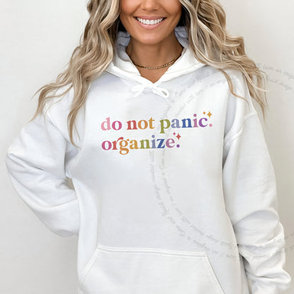 Do Not Panic. Organize. Care & Resist Gildan hoodie in White