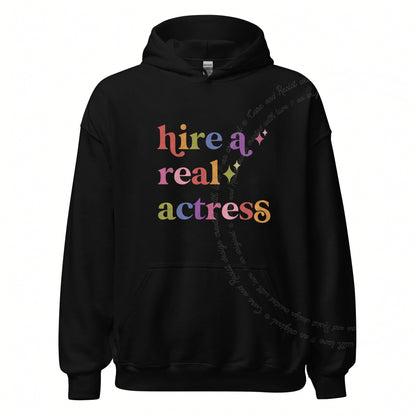 Hire a Real Actress Care & Resist Gildan hoodie in Black
