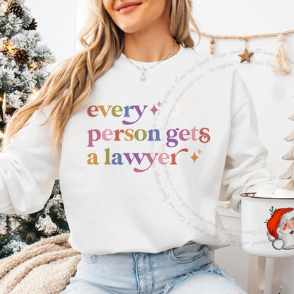 Every Person Gets a Lawyer Care & Resist Gildan crewneck sweatshirt in White